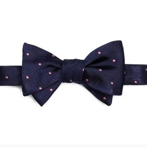 Brooks Brothers Navy Pink Dot Bow Tie